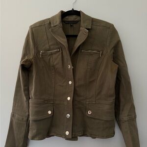 Olive Utility Jacket with Zip Pockets